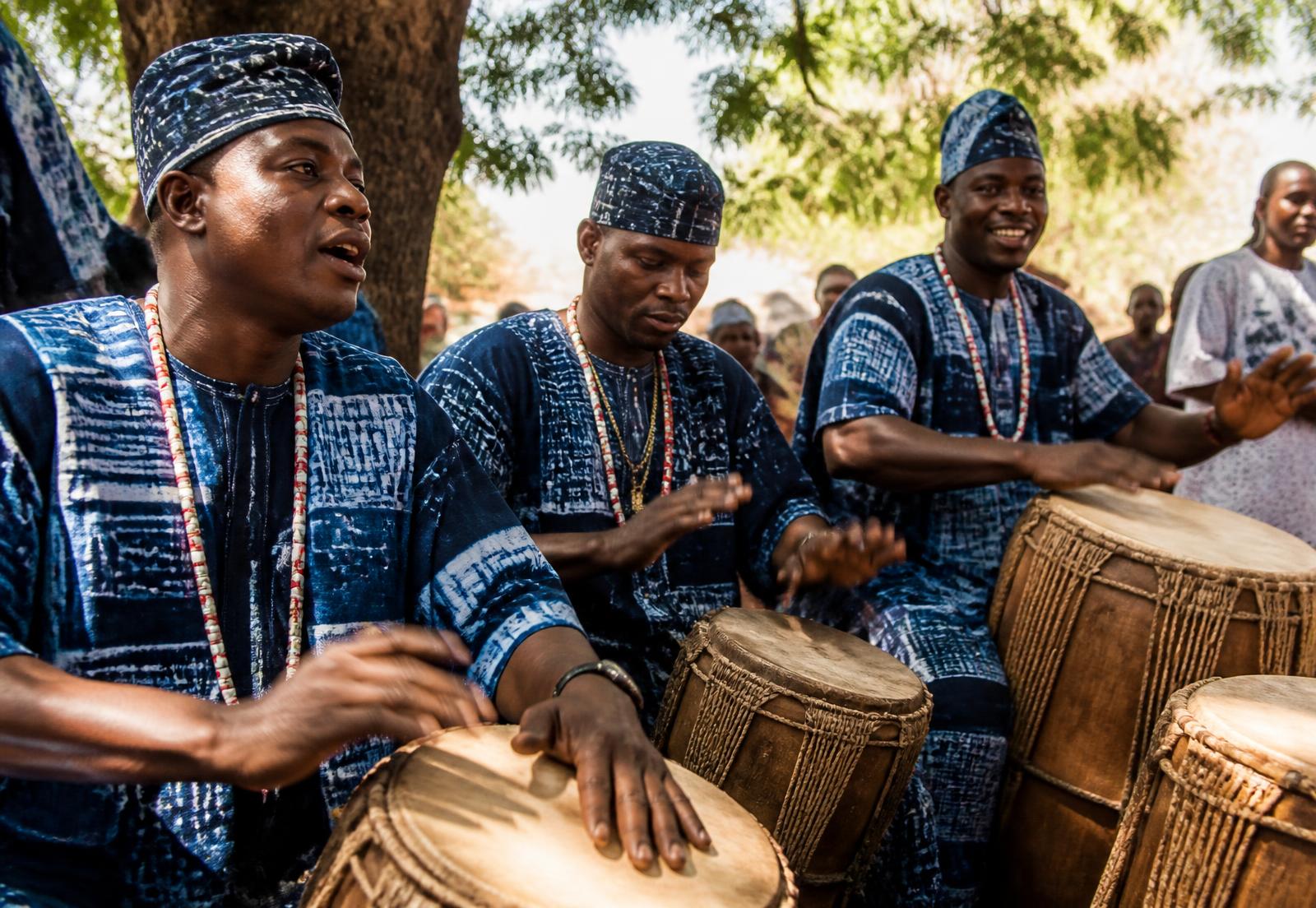 Drummers at an Òrìṣà ceremony